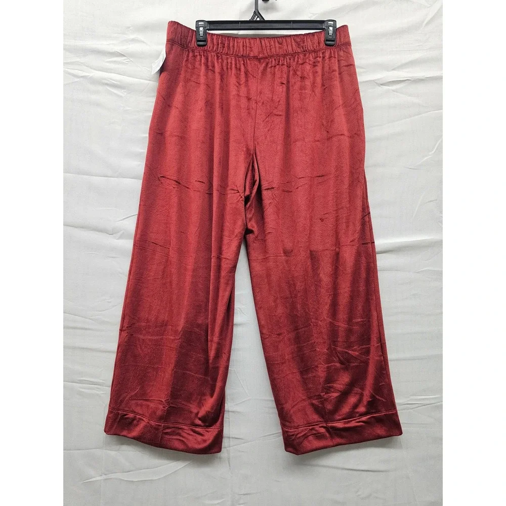 Jockey Generation Women XL Velour Sleep Pants Rust Red Wide Leg‎ Lounge New